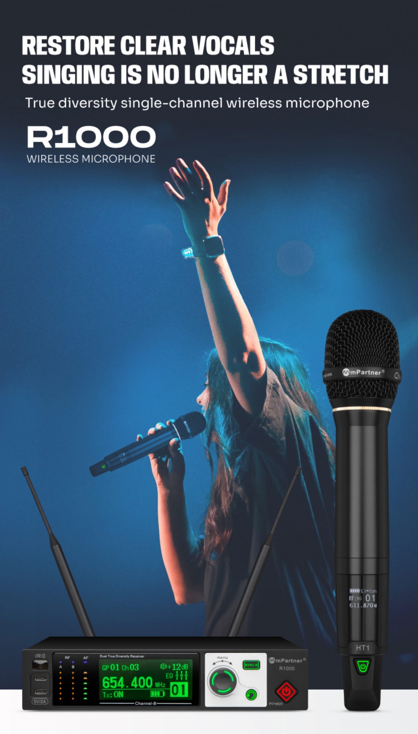 mPartner R1000 wireless microphone